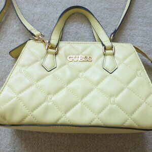 GUESS bright yellow quilted crossbody purse
